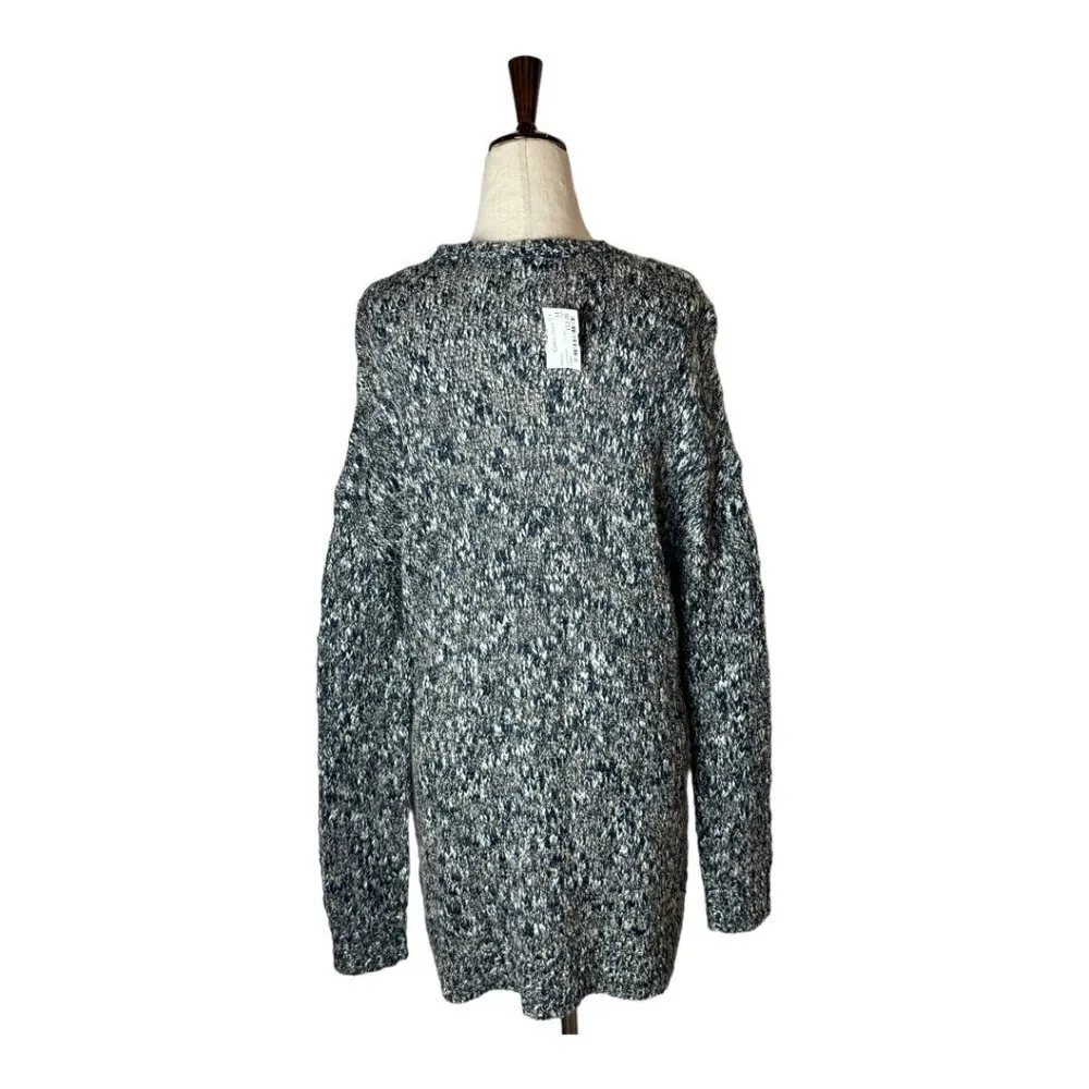 Tribal Black And White Knit Crew Neck Long Sleeve Hi Low Sweater Size M NWT Size M - Image 2