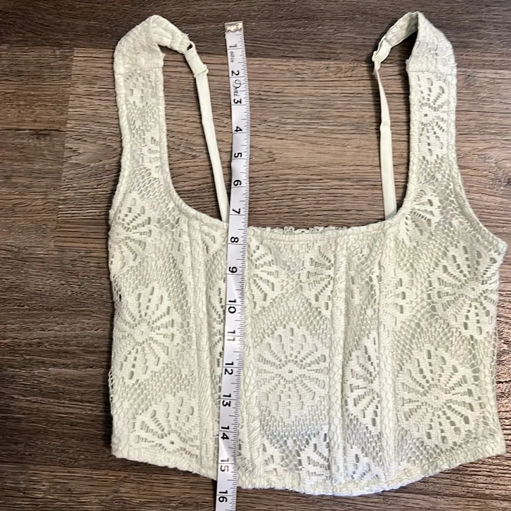 American Eagle Light Mint Green Sleeveless Corset Crop w/adjustable straps XS - Image 11