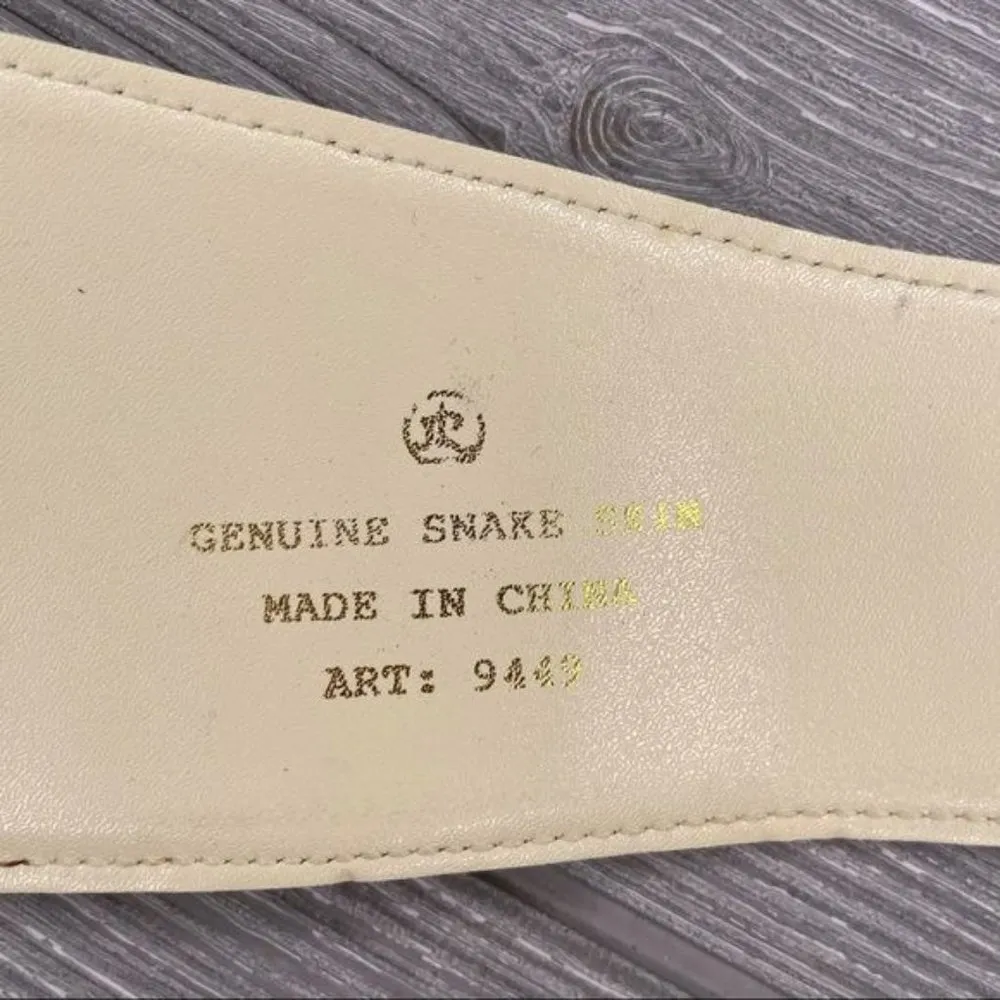 Genuine snakeskin belt from China with ornate serpentine buckle adjustable size - Image 7