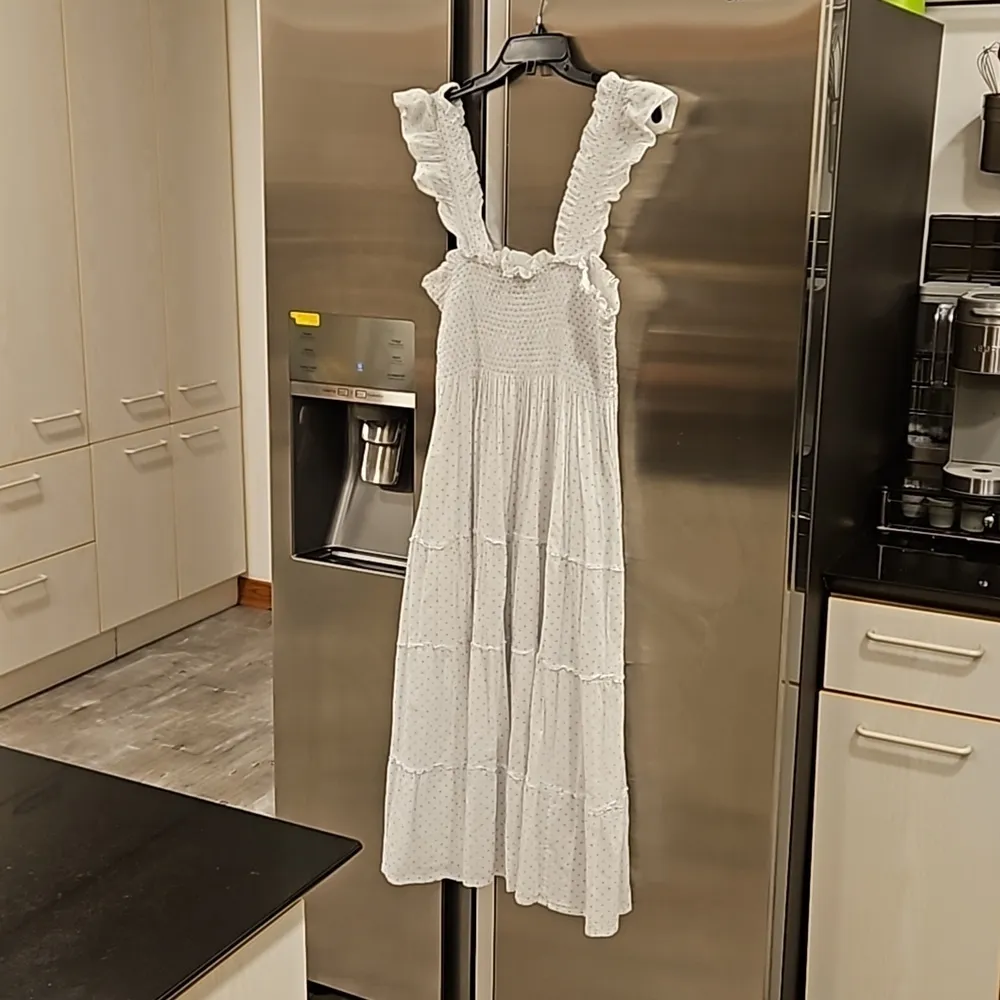 💕HILL HOUSE💕 The Ellie Nap Dress ~ White with Blue Swiss Dots Large - Image 8