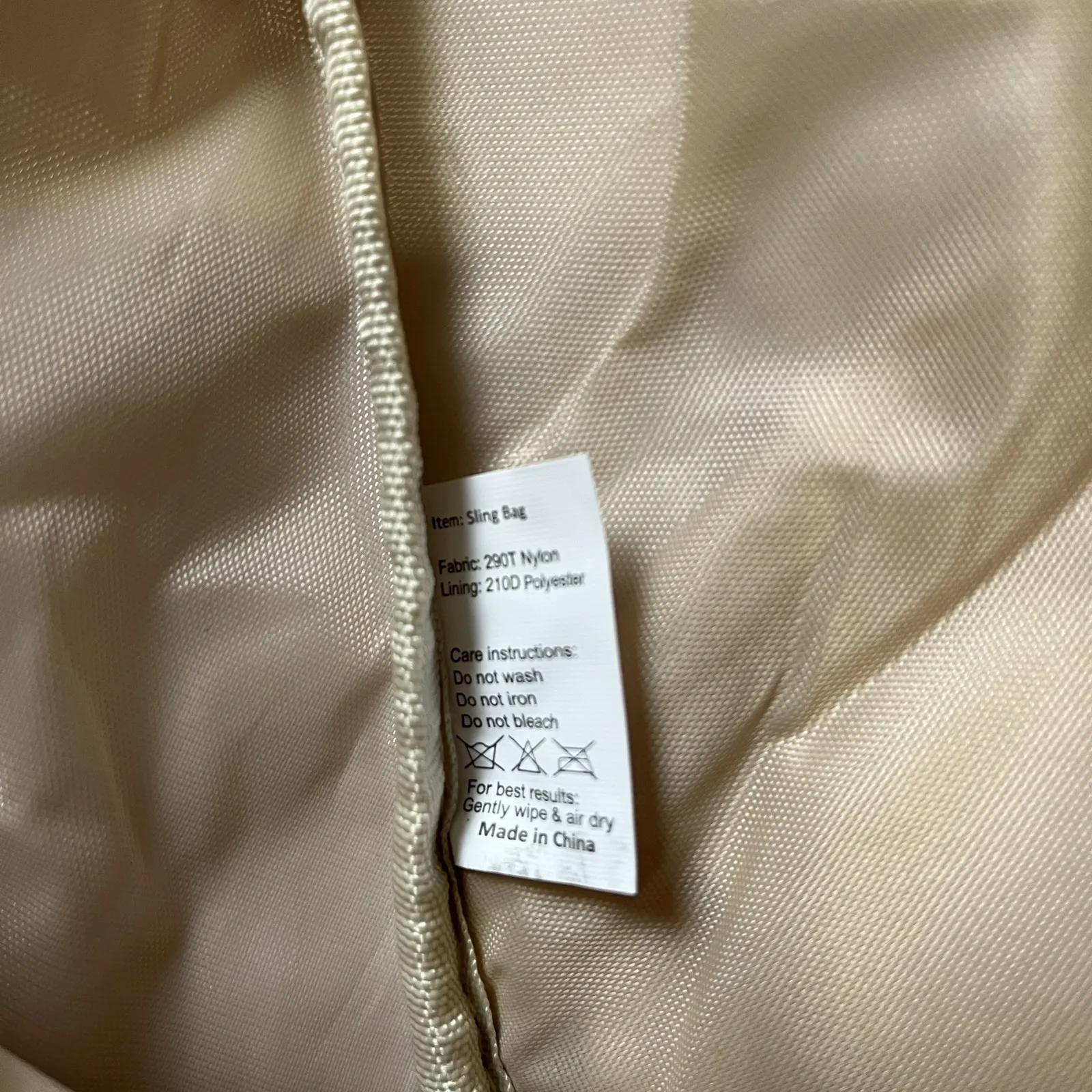 Pampered Chef Sling Bag Purse Nylon Crossbody Zippered Consultant Beige Black Tan - Image 11