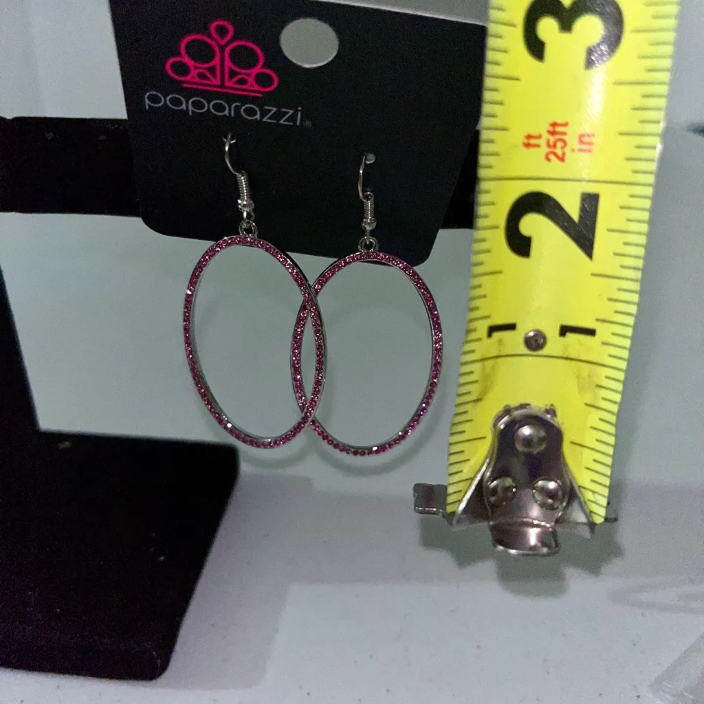 NWT Paparazzi Bundle of 3 Sparkling Pink Oval Rhinestone Jewelry Set - Image 2