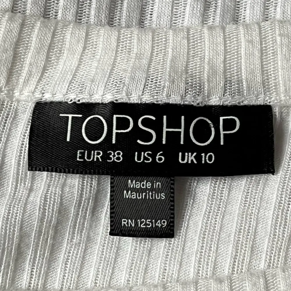Topshop Ribbed Crop Top White Size 6 - Image 4