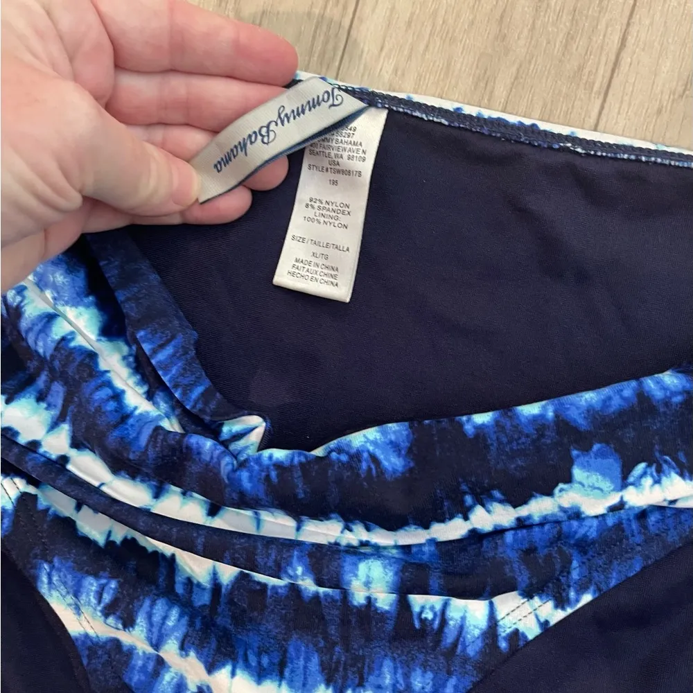 Tommy bahama navy white tie dye swim bottoms NWOT xl - Image 2