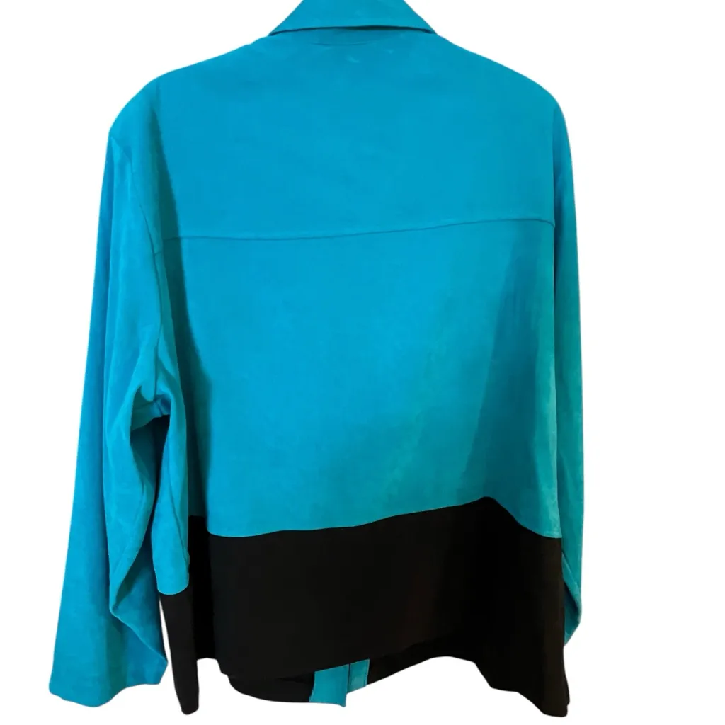NWT vintage 1990’s Apparenza Women's Turquoise & Black Jacket women’s 24W Blue - Image 4