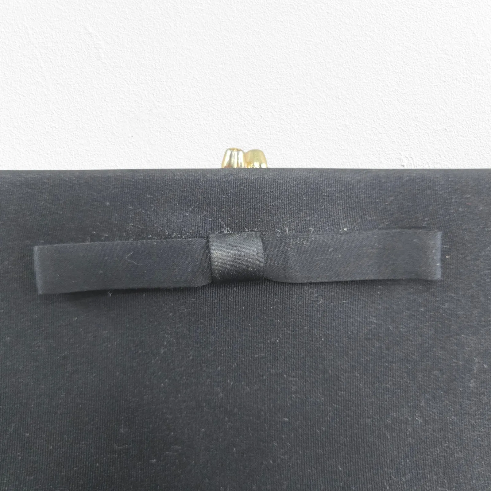 1940s Black Evening Clutch Kiss Lock Vintage Formal Handbag USA - Image 2