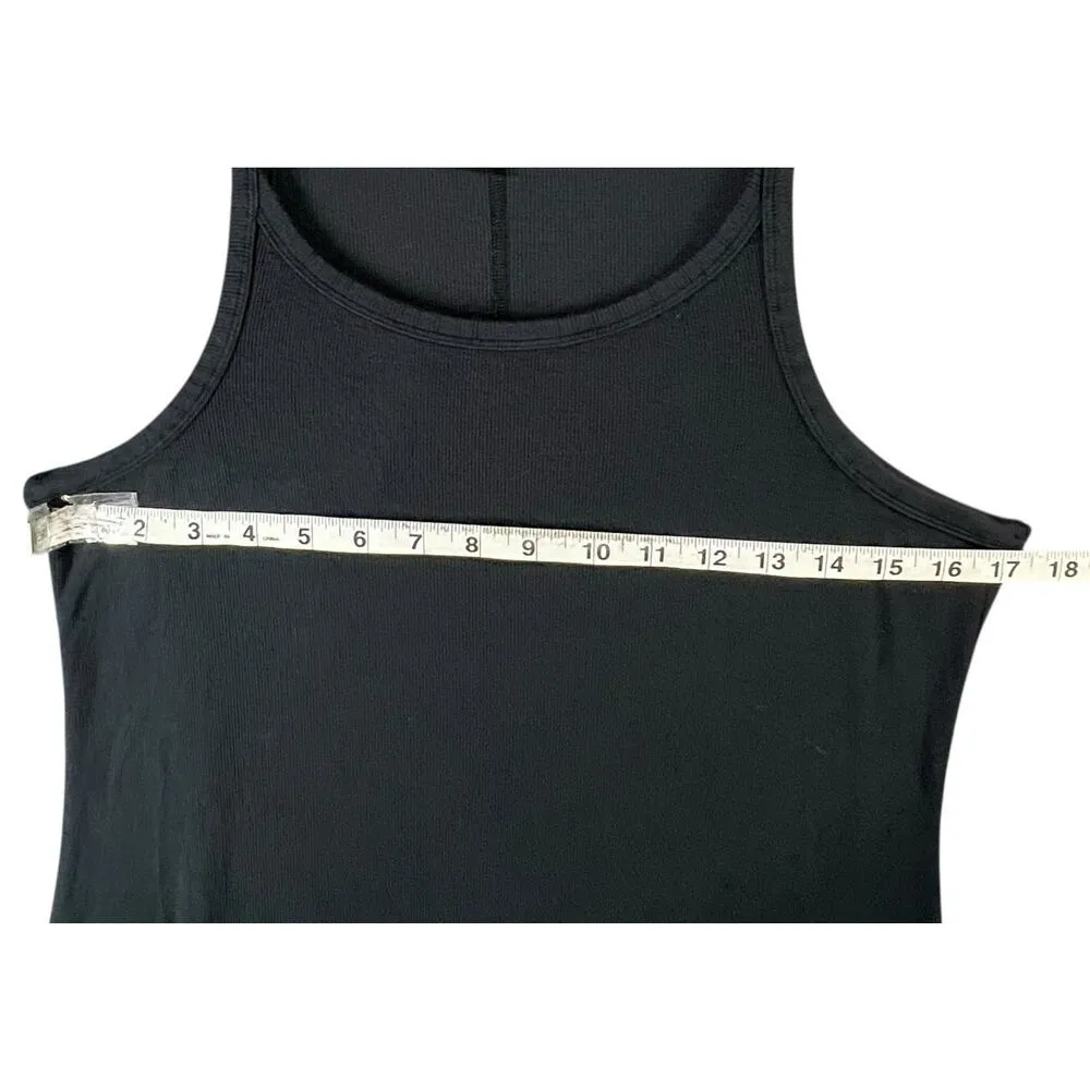 Aritzia Tna Mini Dress XL Black Micro Rib Knit Bodycon Soft Modal Blend Casual - Image 6