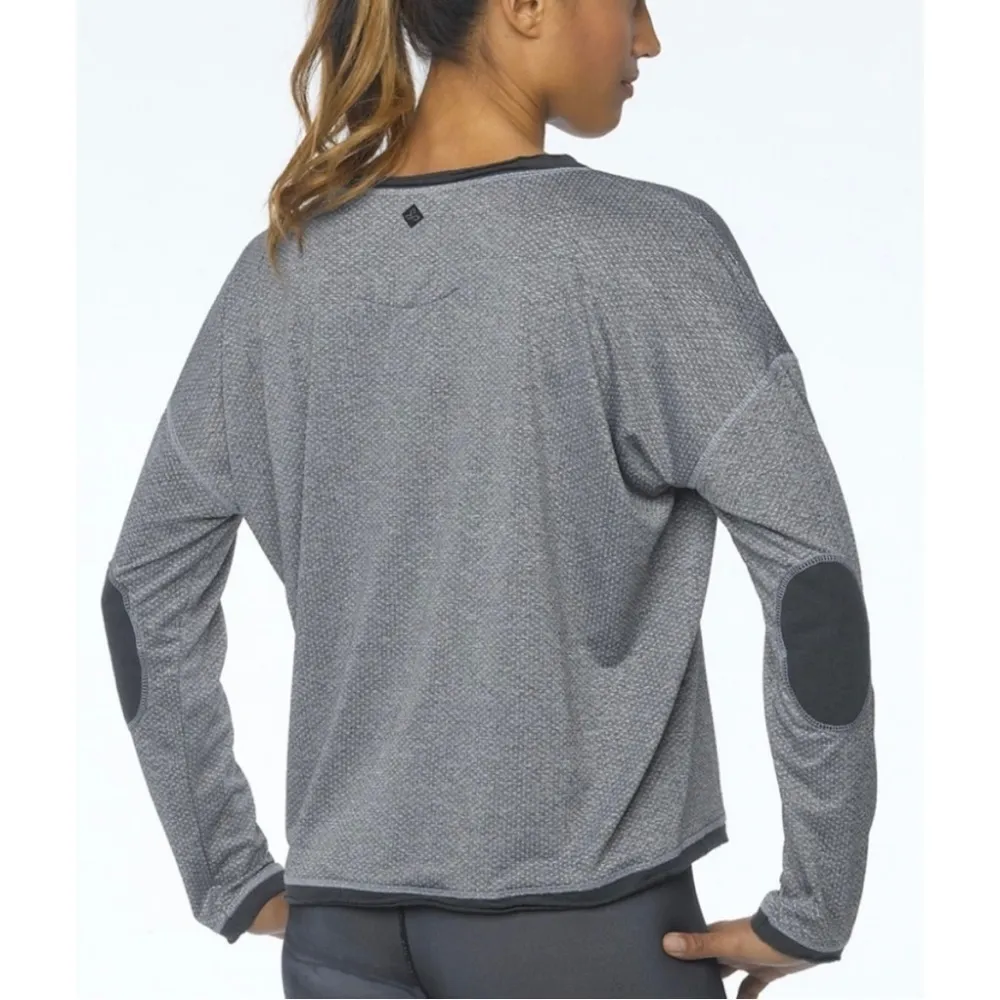 prAna Robyn Vivid Viola V-Neck Long Sleeve Top in Heather Gray Size M - Image 7