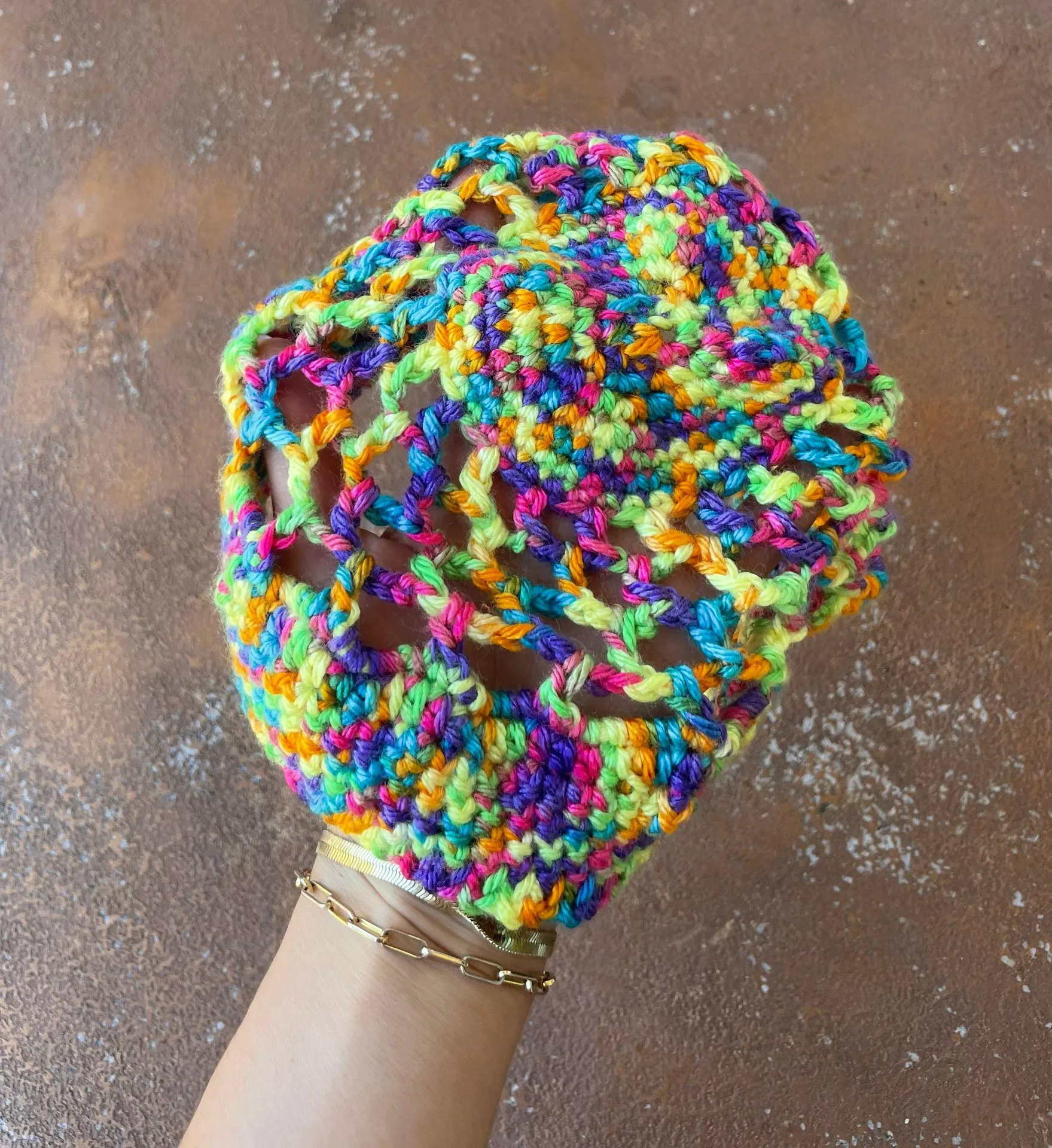 Free People Handmade knit colorful top beanie  - Image 3