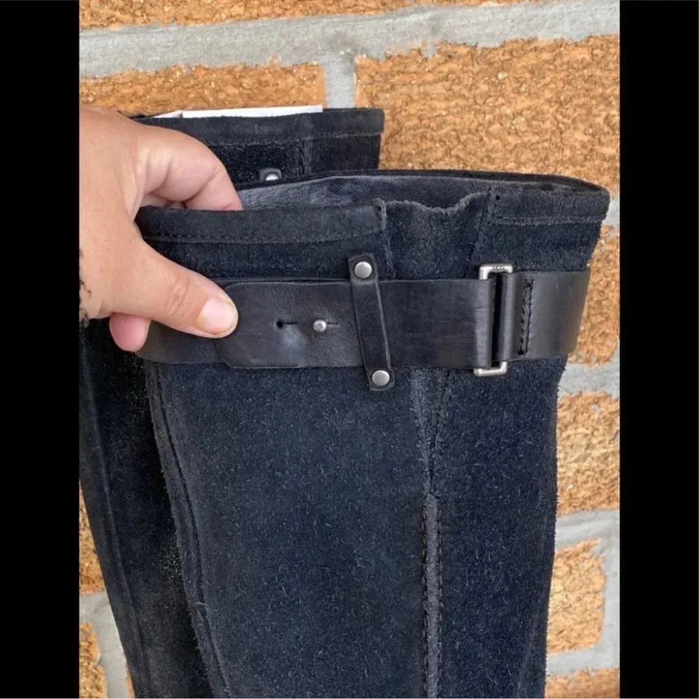 UGG  WOMEN DREE BLACK LEATHER
BOOTS Sz 7 - Image 5