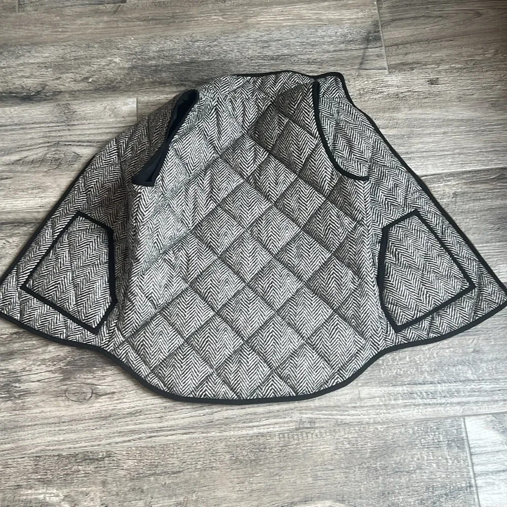 J Crew Vest Excursion Quilted Puffer Herringbone Black Womens SMALL NEW WITH TAG - Image 8