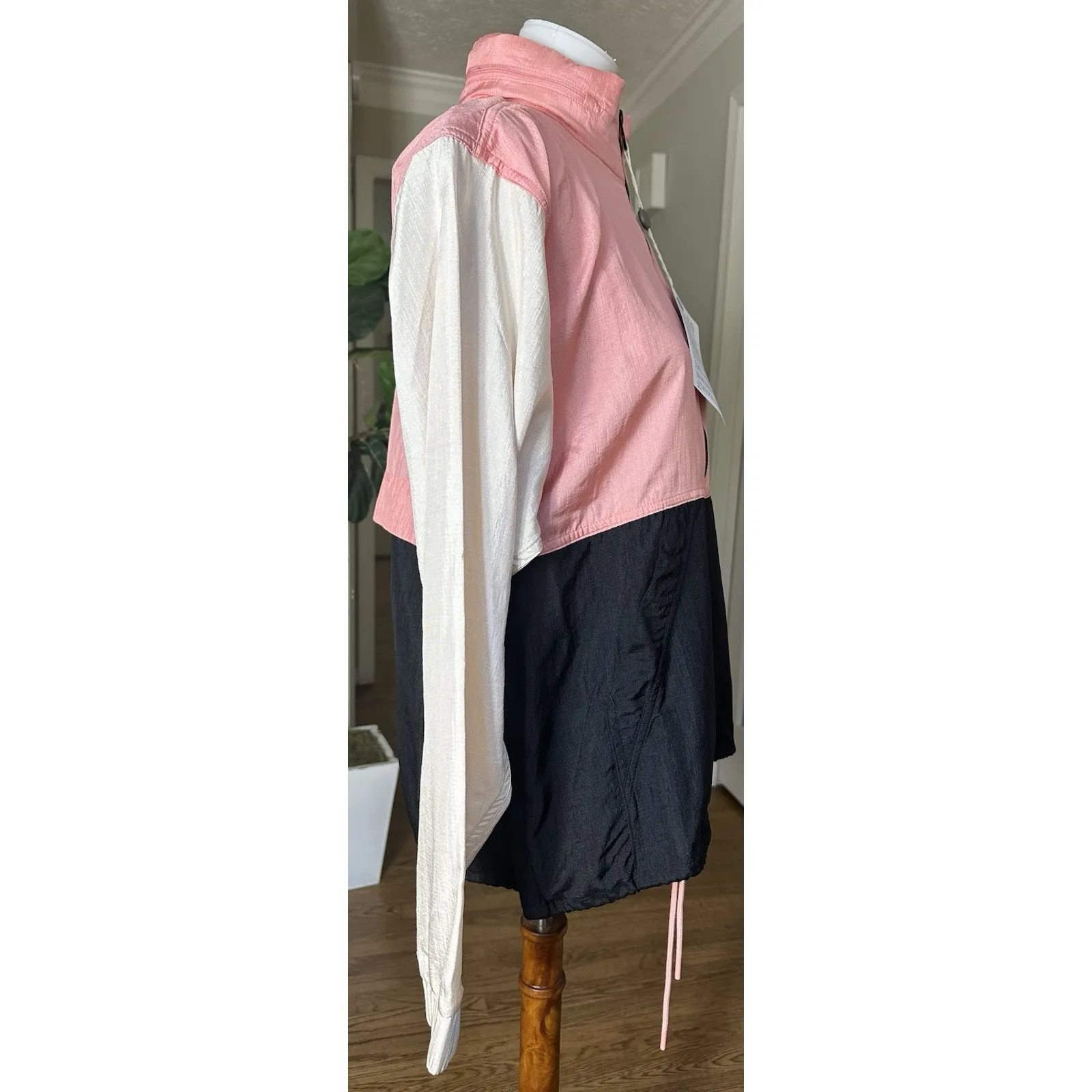 Adidas Originals Colorblock Windbreaker Jacket Pink Black Cream Women's S NWT - Image 7