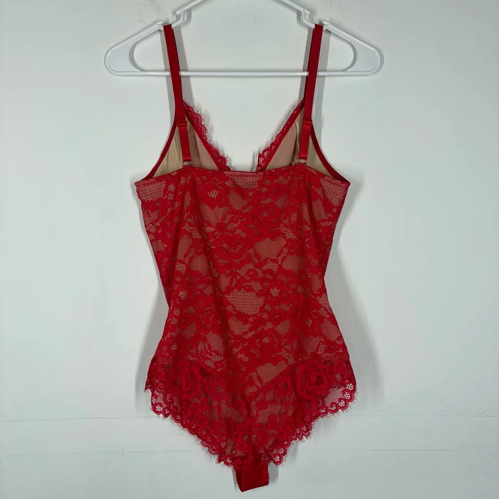 NWT Popilush Lace Bodysuit Shapewear Size Small Red - Image 5