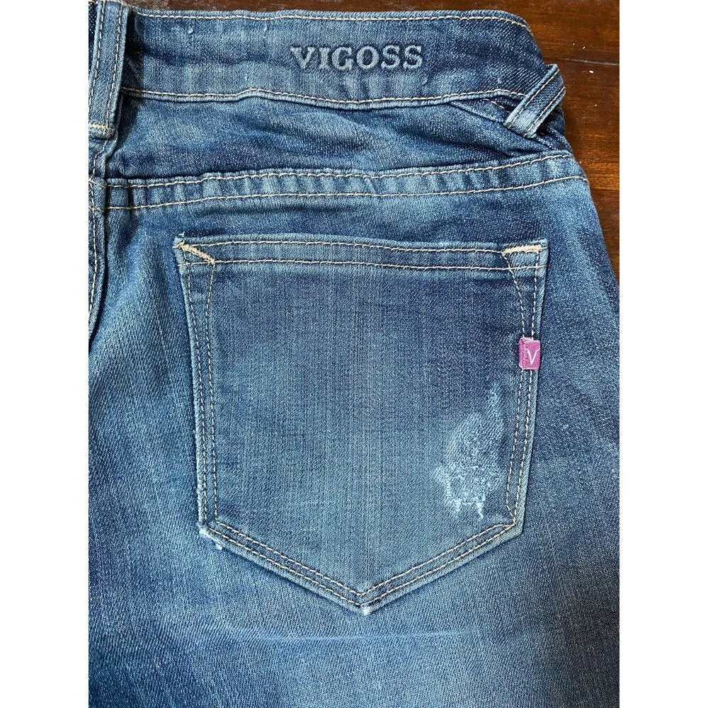 Vigoss The Jagger Distressed Skinny Jeans W/ Chevron Embroidered Detail Wmn's 28 - Image 8