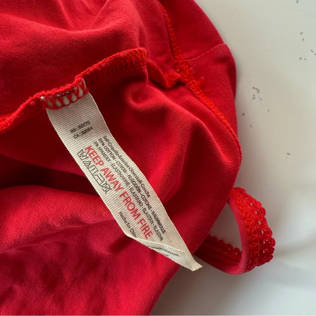 Intimately free people red cropped tank with rose detail - Image 5