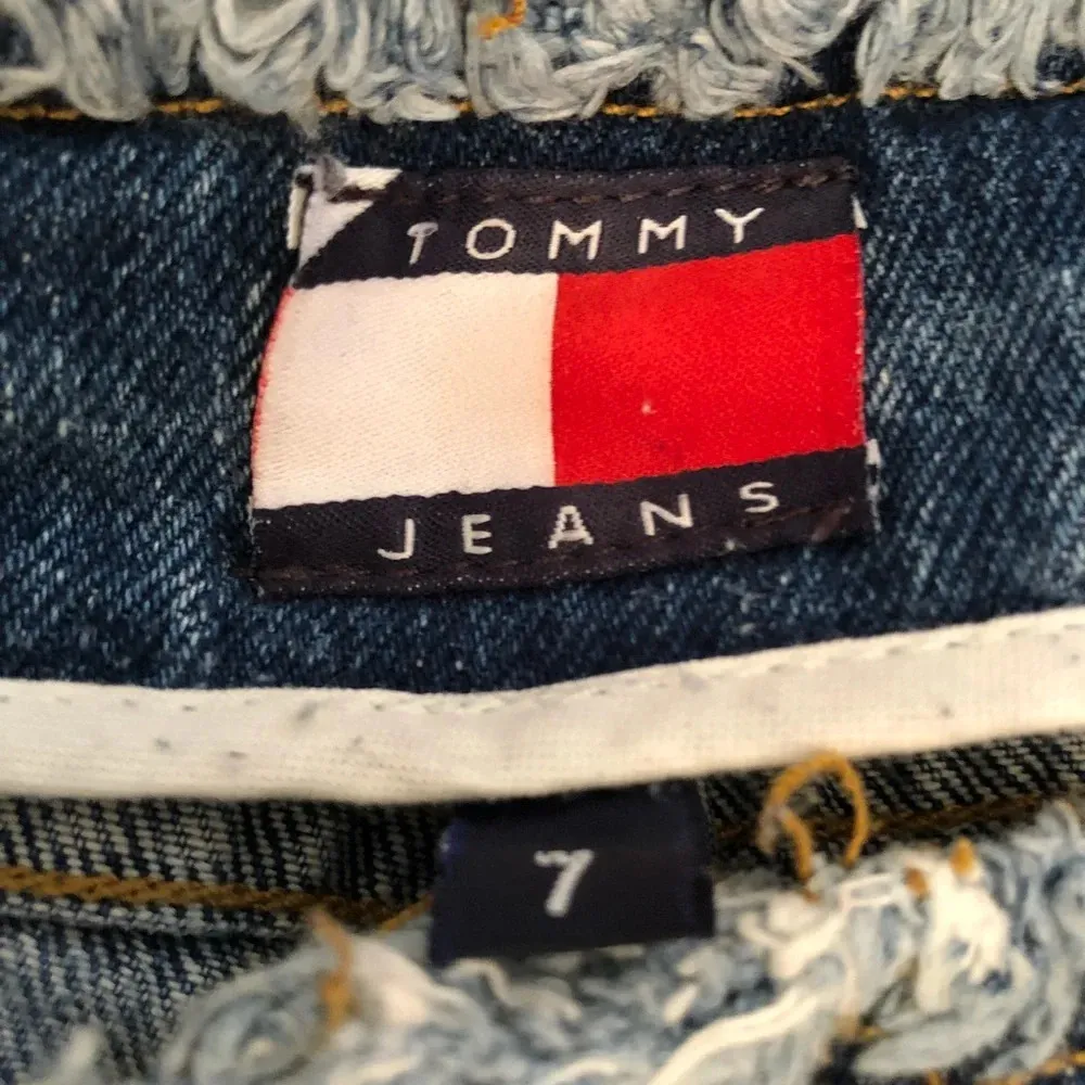 Vintage Tommy Jeans Frayed WB Hipster Flare‎ Jeans - Image 8