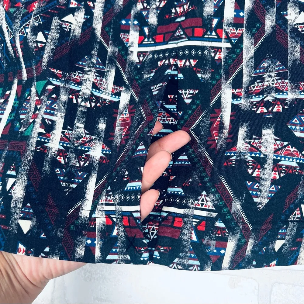 Monroe & Main Pencil Skirt Multicolor Tribal Women's Size Large Zip Back Black - Image 8