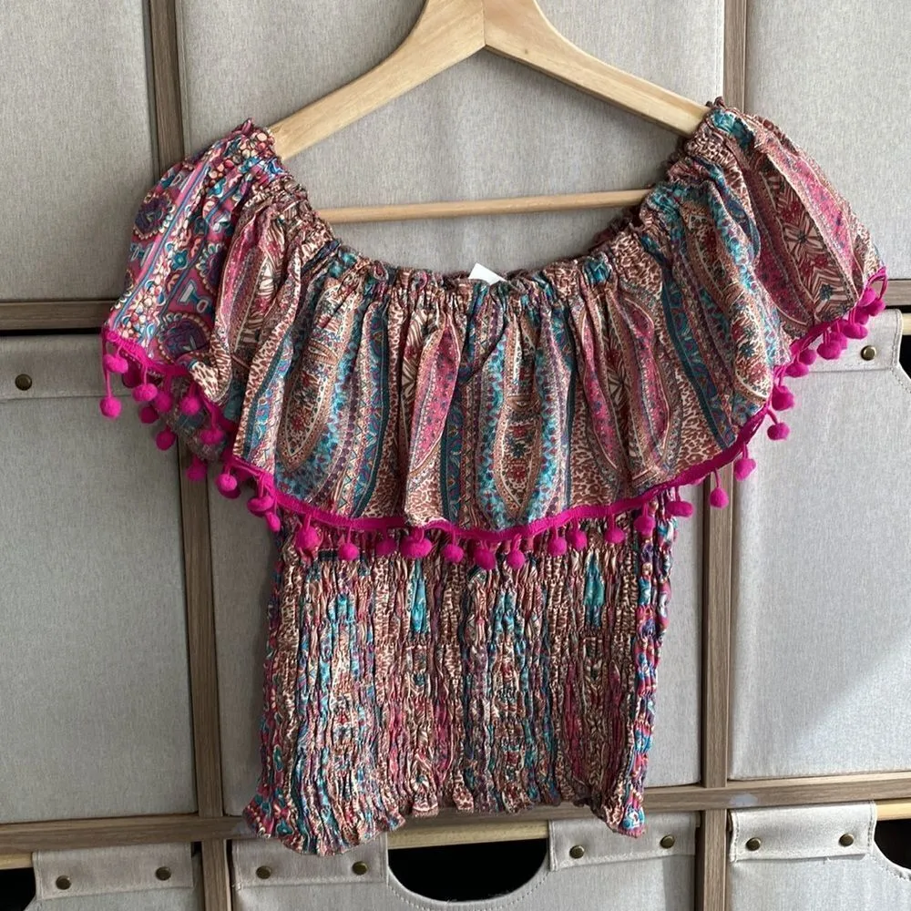 Raga off shoulder Pom Pom crop - Image 3