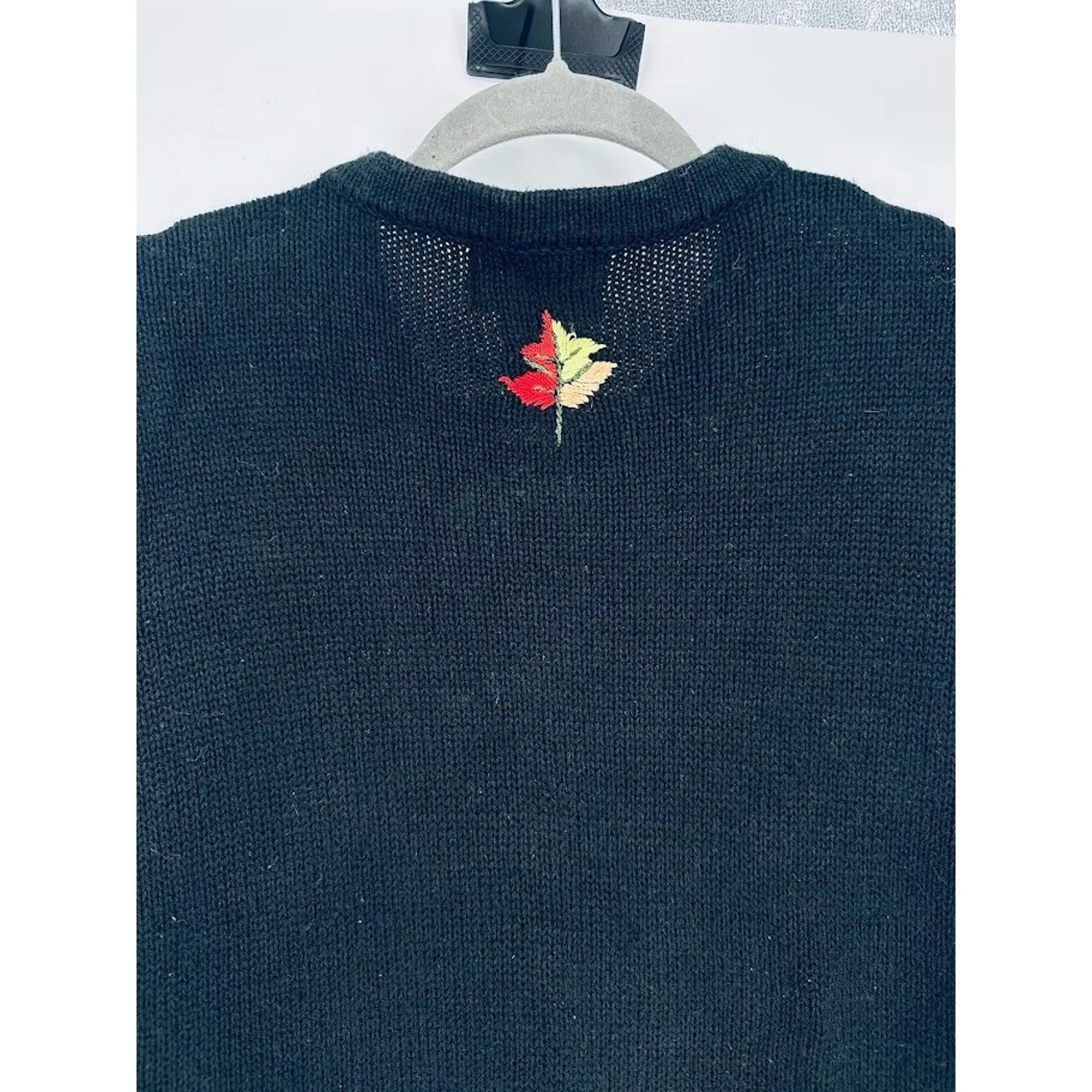 All Points Cardigan Zip Novelty Sweater Womens L Autumn Halloween Fall Pumpkin Black Size L - Image 8