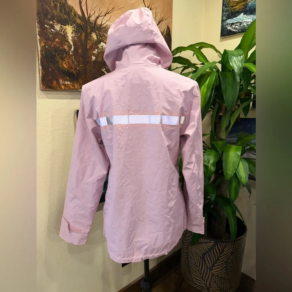 EUC CHARLES RIVER WOMEN'S ENGLANDER PINK RAIN JACKET AND GRAY EMBROIDERY SZ XS - Image 3