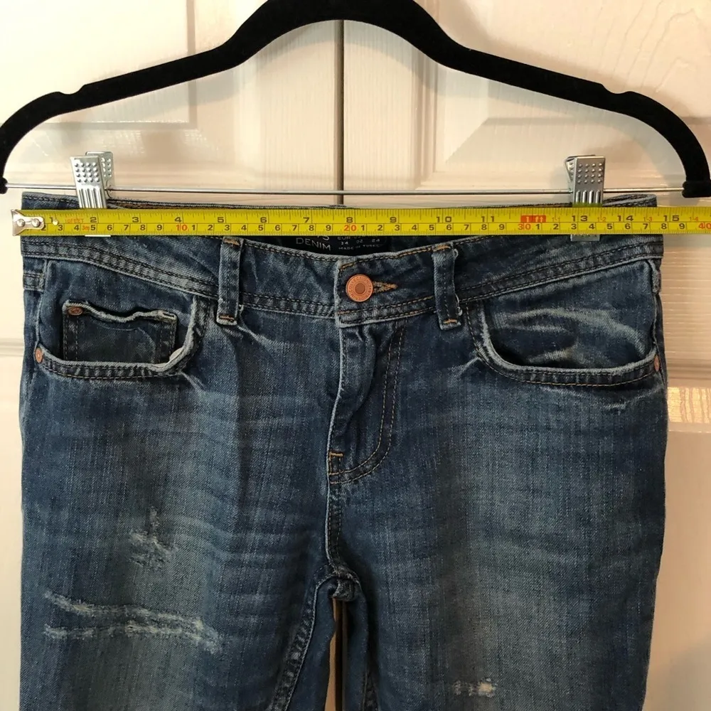 Z1975 Zara Basic Dept Distressed Premium Denim Crop Jeans Size US 2 - Image 6