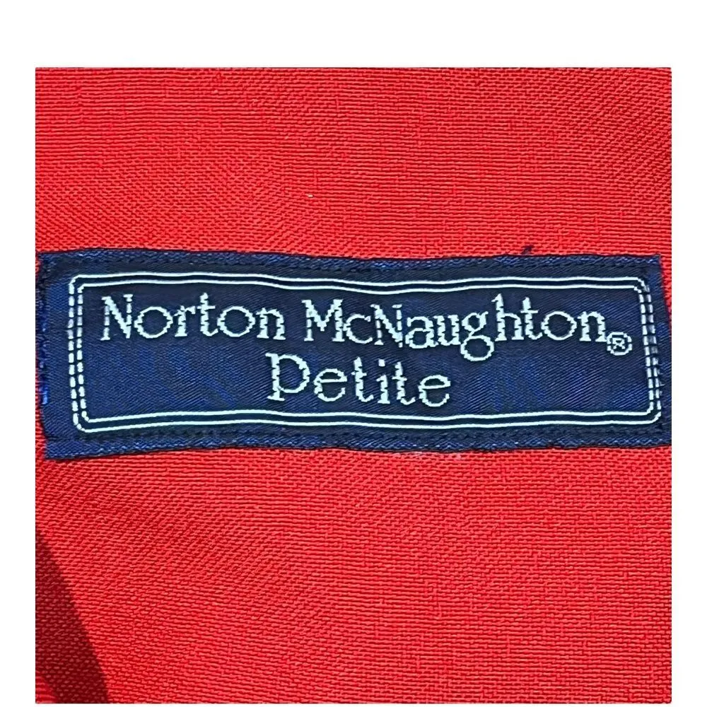 Norton McNaughton Red Blazer Professional Business Office Wear Petite Size Large - Image 8