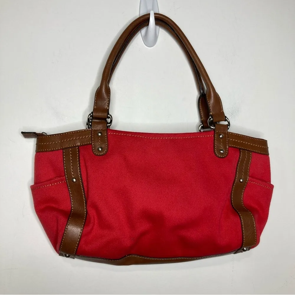 Fossil red canvas handbag - Image 4