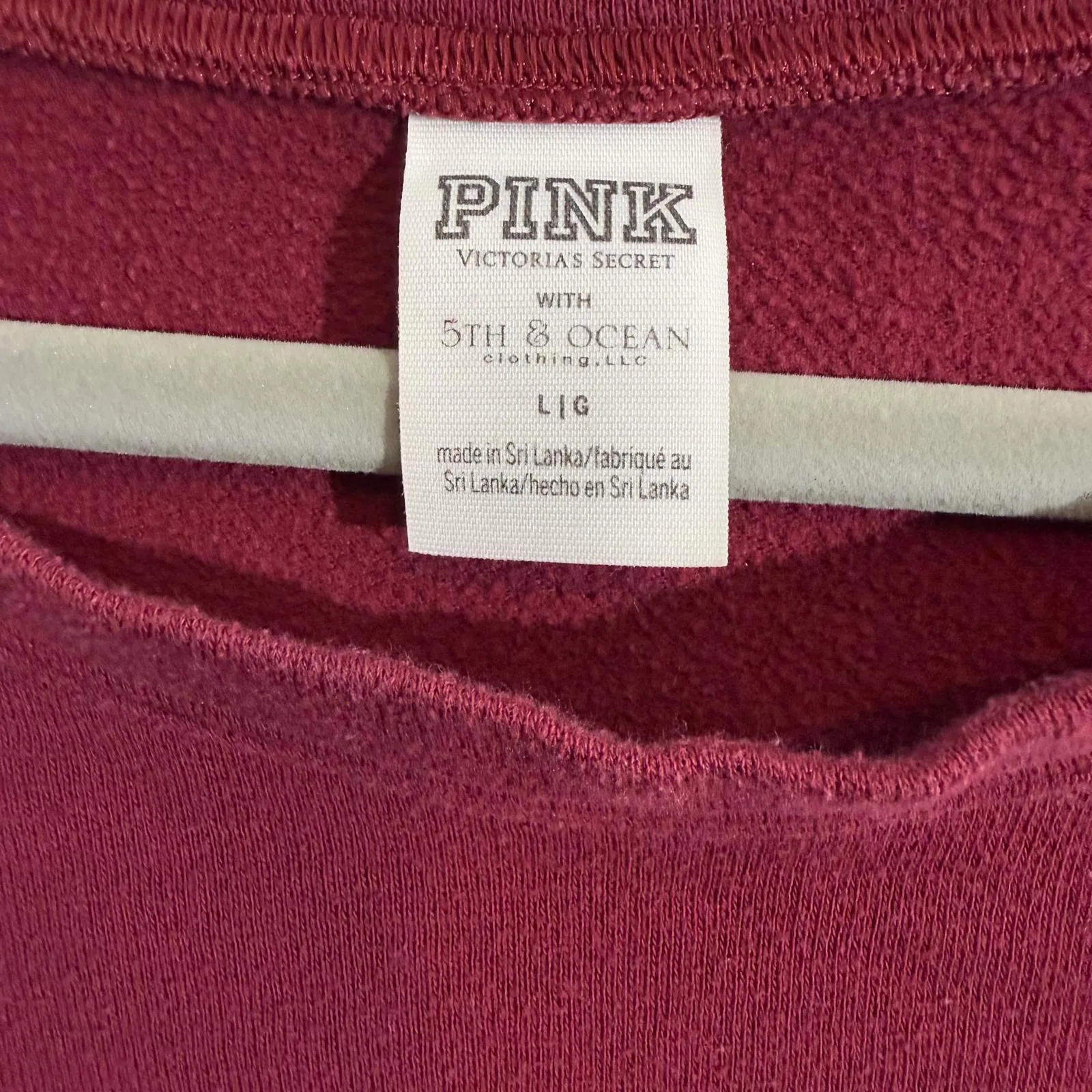 Texas A&M Women Lightweight Sweatshirt Large Red Victoria's Secret PINK Logo - Image 3