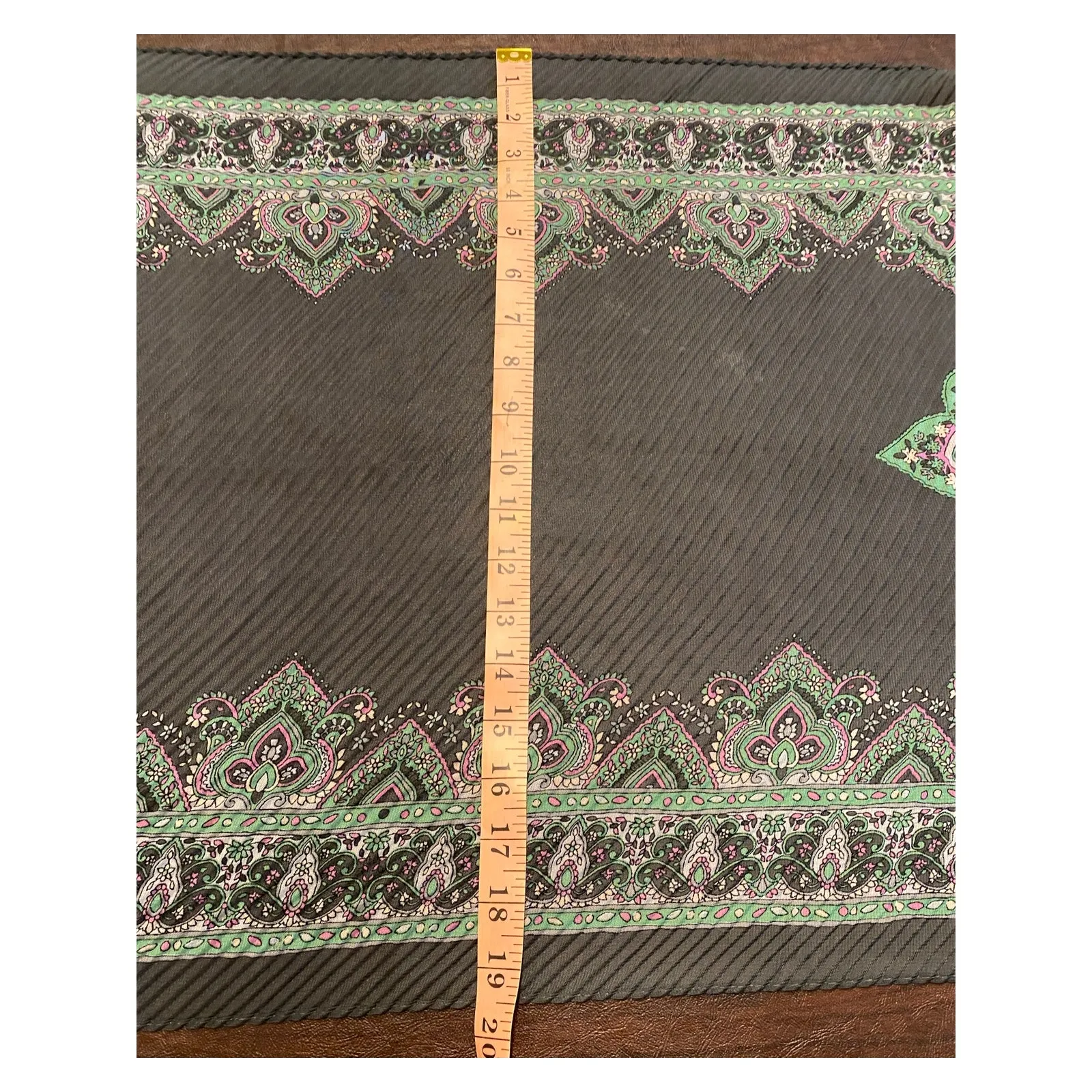 J. Jill Paisley Scarf Shawl Black Green Pink Lightweight Sheer Wrap Eco-Friendly - Image 6