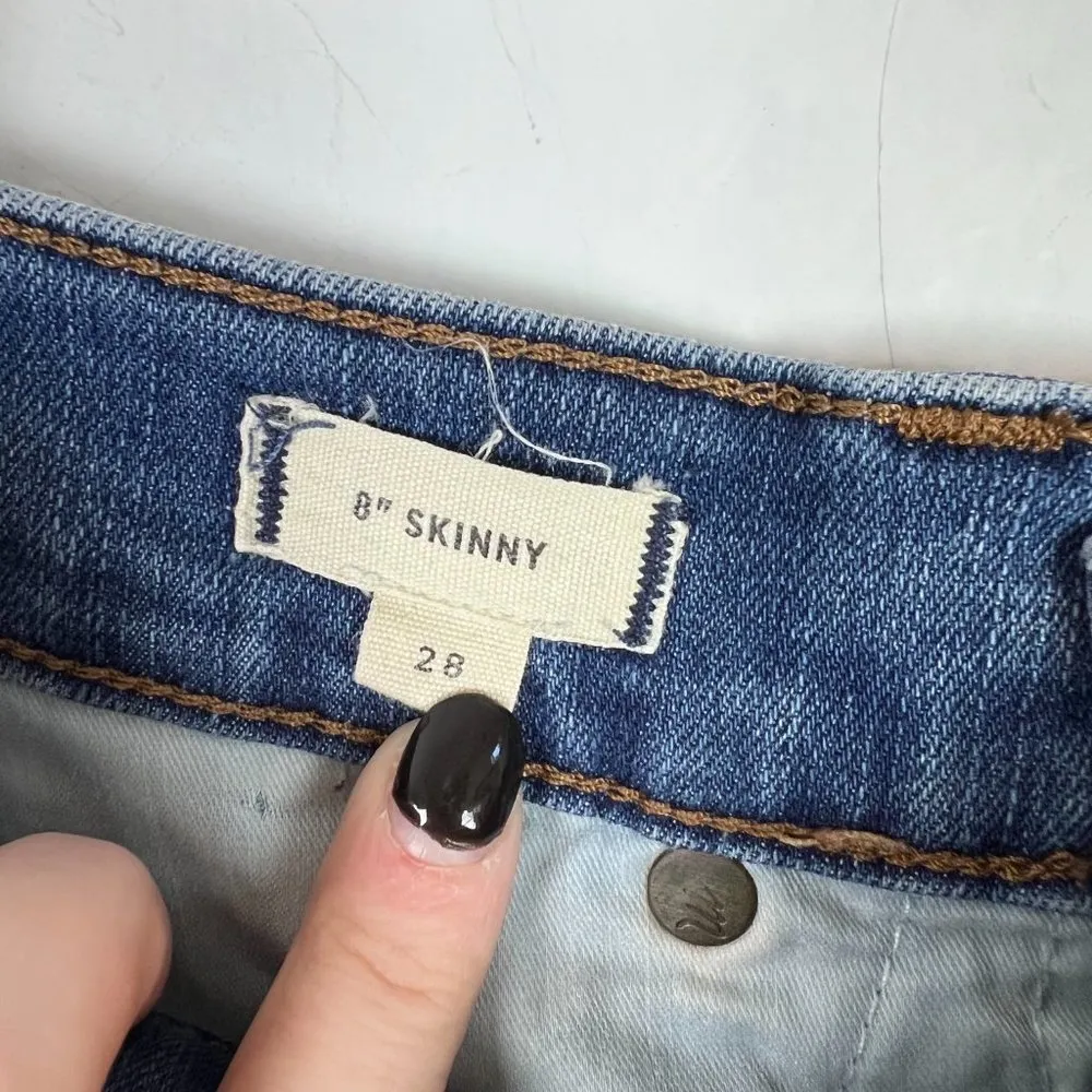 8" Skinny Jeans in Ames Wash Medium Wash Size 28 GUC T1927 - Image 11