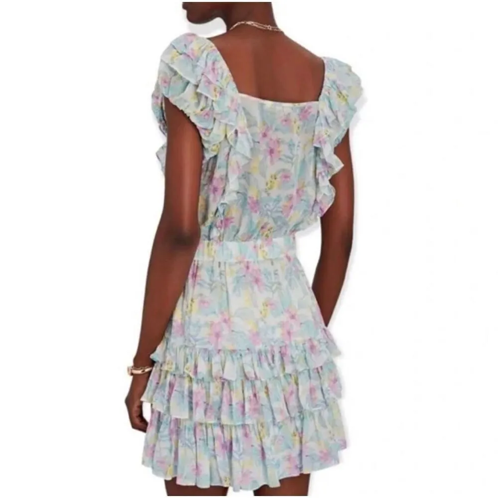 LoveShackFancy Ivoire Floral Chiffon mini Dress Size S - Image 3