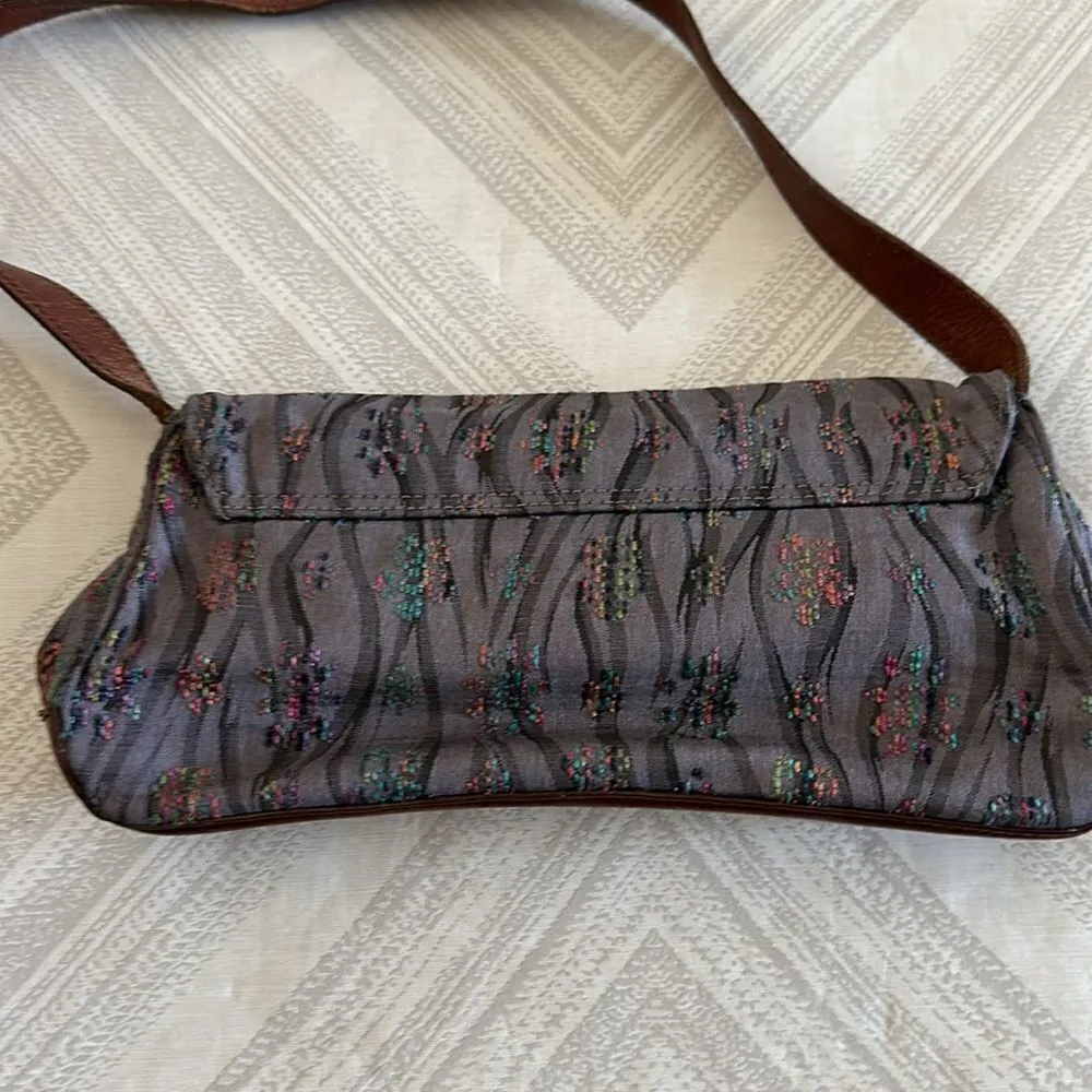 Sondra Roberts Women’s Fabric Floral Like Design Leather Small Shoulder Bag - Image 4