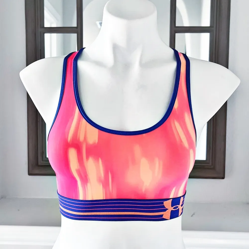 UA Racerback Sports Bra, Peach Orange Size S - Image 6