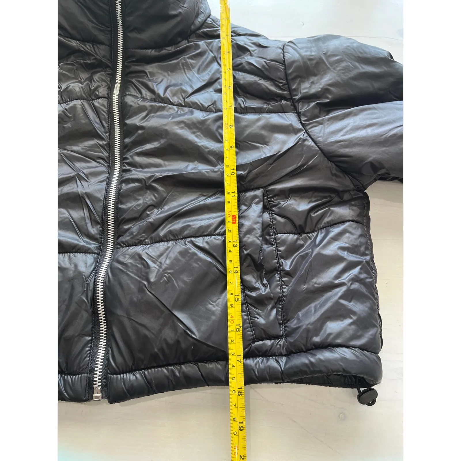 ANWND Cropped Puffer Jacket Full Zip‎ Quilted Lightweight Black Size S - Image 8