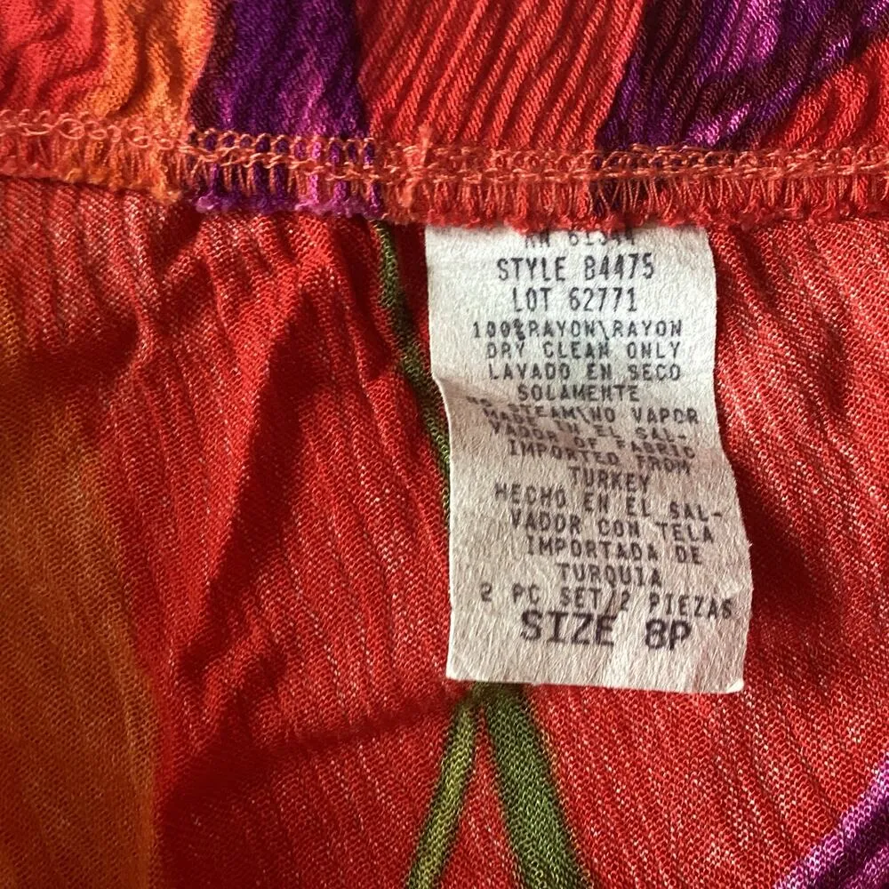 S.L.Fashions Floral Skirt Set Red Size 8P - Image 11