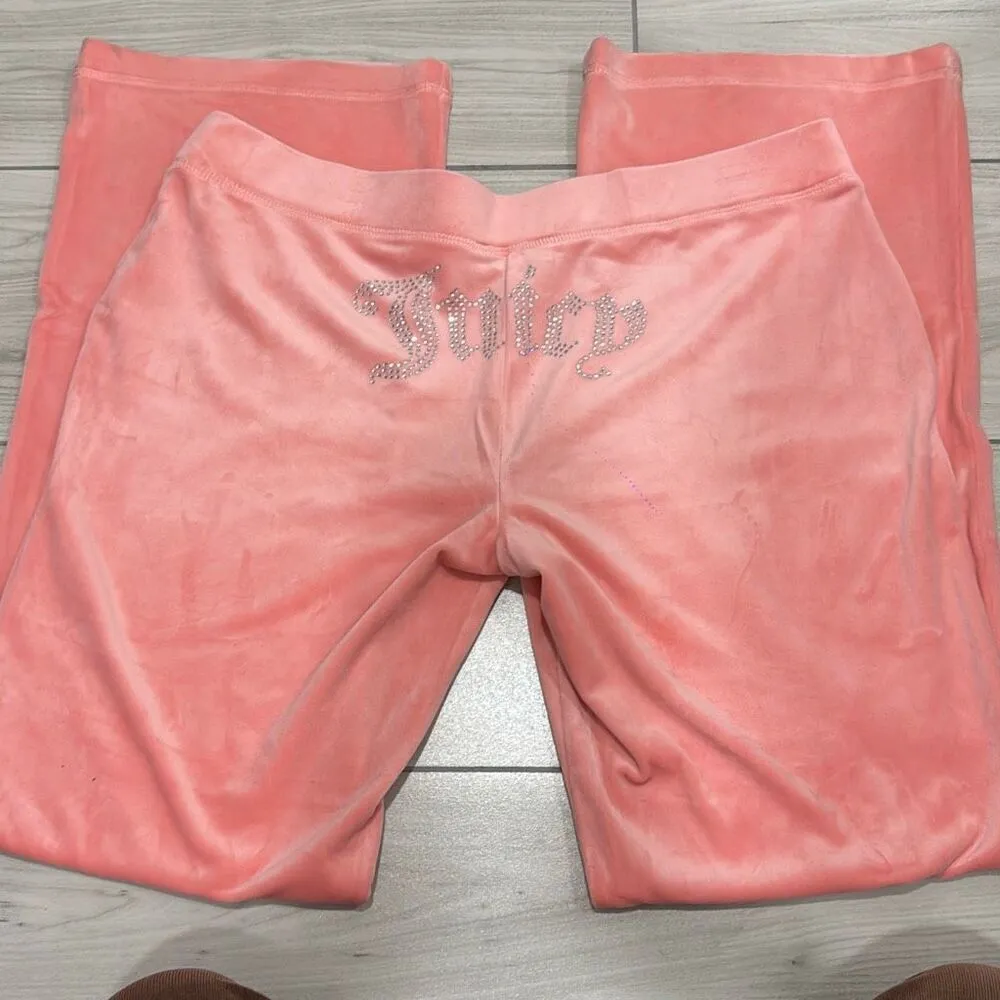 NWT juicy couture Strawberry ice pink track suit size xl   Bedazzled butt and ba - Image 5