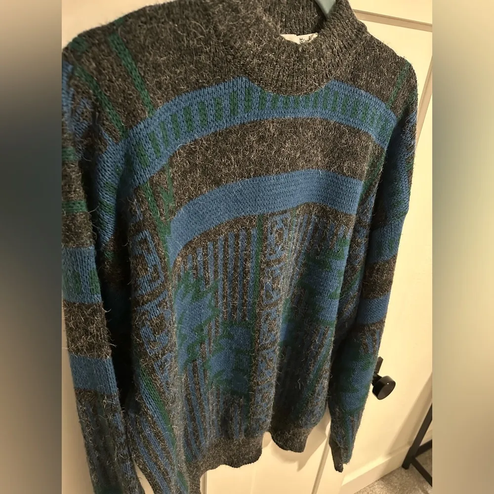 McGregor vintage chunky retro geometric sweater, Aztec, long sleeves, size XL - Image 6