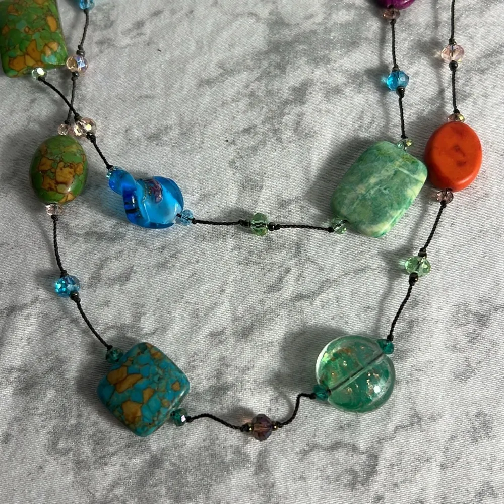 Premier Designs Multicolor Glass Beads and Stone 3* 42825 - Image 2