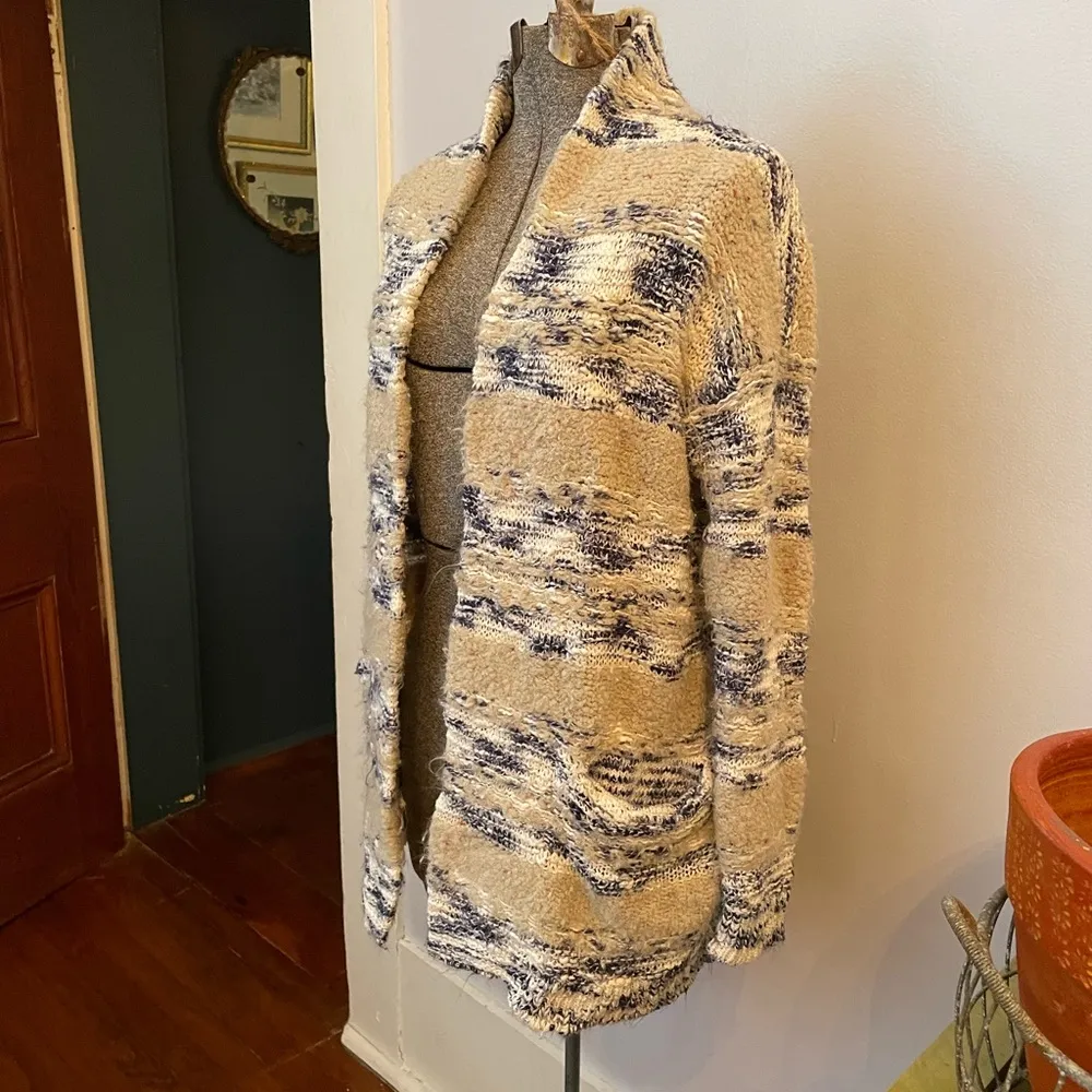 Motherhood Maternity Chunky Textured Knit Warm Cardigan Sweater w/Pockets M/L Blue Size undefined - Image 2