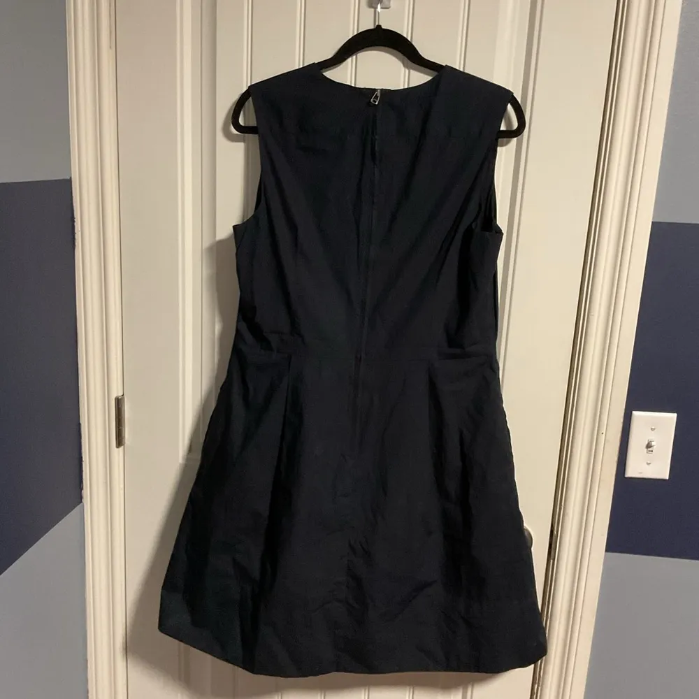 GAP Blue A-Line Crew Neck Midi Dress - Image 3