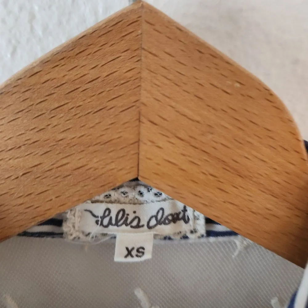 Anthropologie Lili's Closet Blue White Striped Tunic with Lace Back Detail XS - Image 3