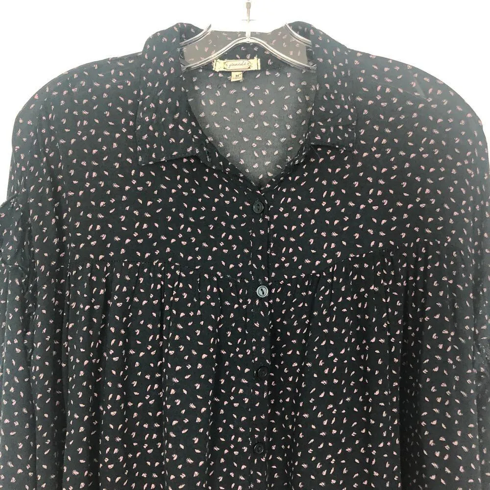 Gimmicks BKE Y2K Retro Babydoll Top Womens Medium Fairy Boho Chic Grunge Flowy - Image 3