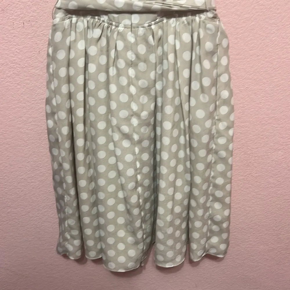 Express Polka Dot Wrap Dress White Beige Tan Casual Party Work. Size 6 - Image 9