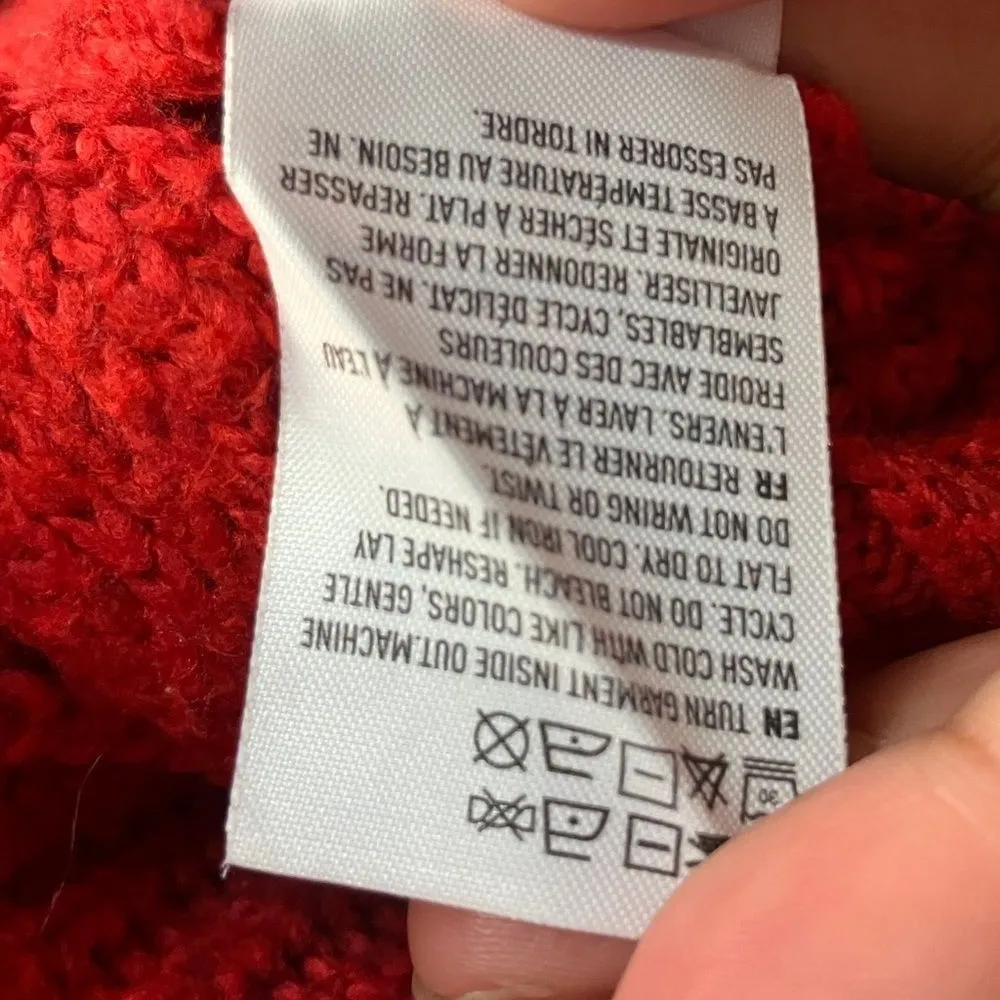 American Eagle Dreamspun Dolman Sleeve Red Knit Oversized Crewneck Sweater #722 - Image 8