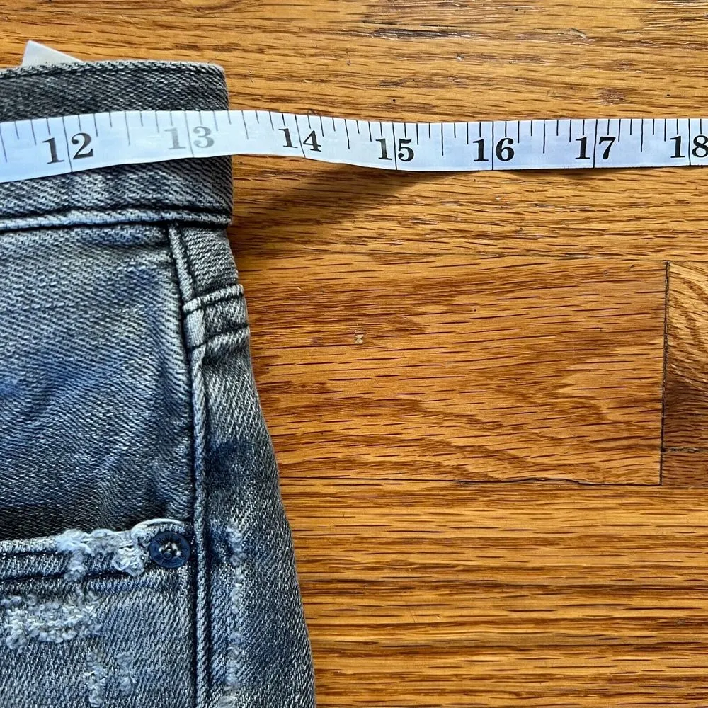 Moussy Vintage Jeans Womens 24 Blue Howa Distressed Japan Taper Stretch‎ Gray - Image 9