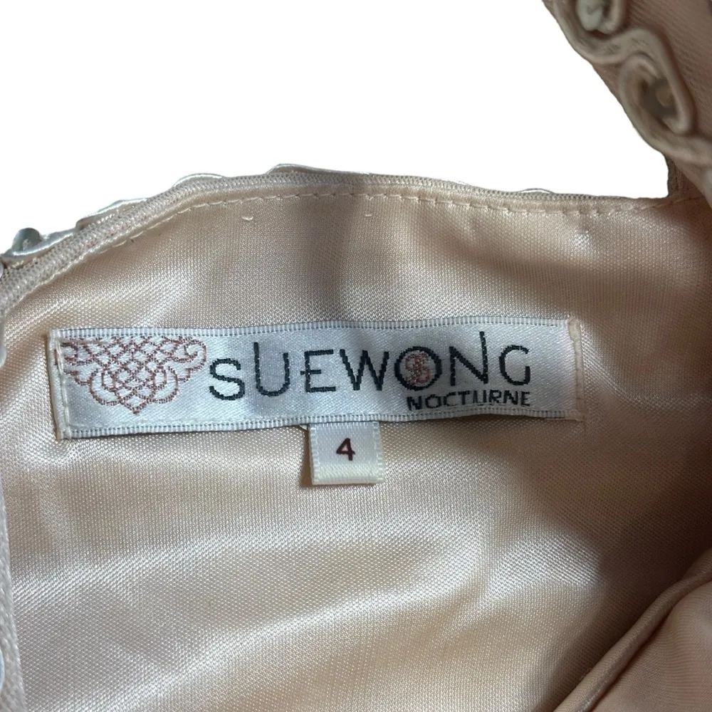 Sue Wong Nocturne Champagne Blush Embroidered Cocktail Dress Women’s US 4 - Image 4