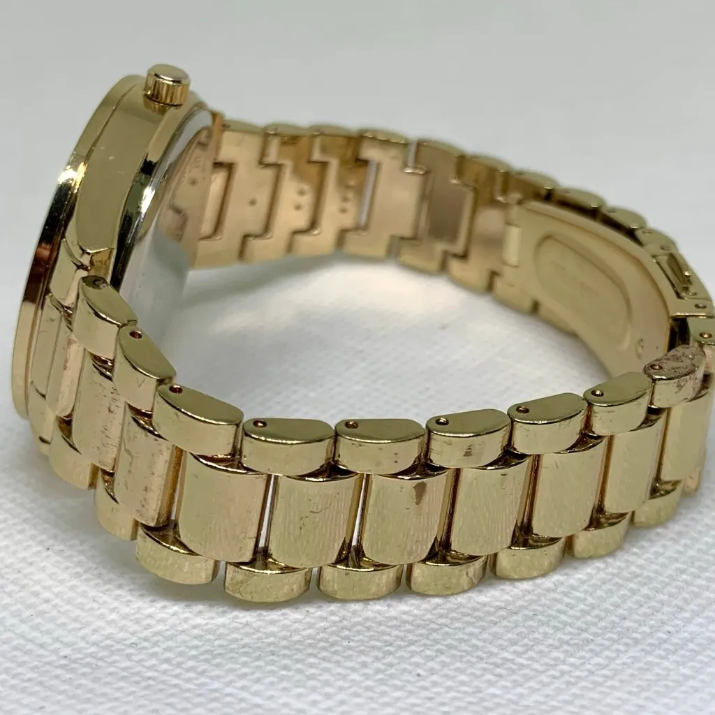 Rachel Roy third eye dial gold tone watch women 35mm round black dial running - Image 4