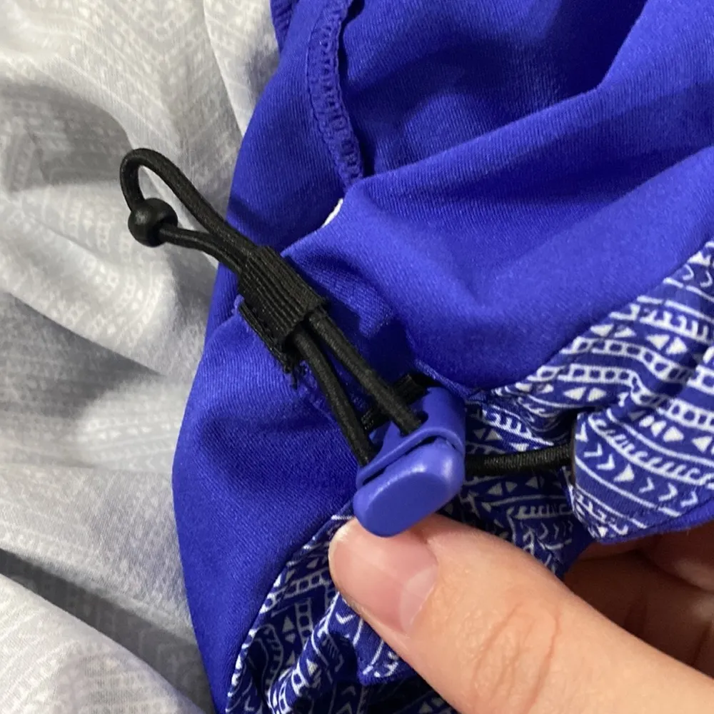 Prana purple color block Chevron print high neck packable zip windbreaker sz S - Image 12