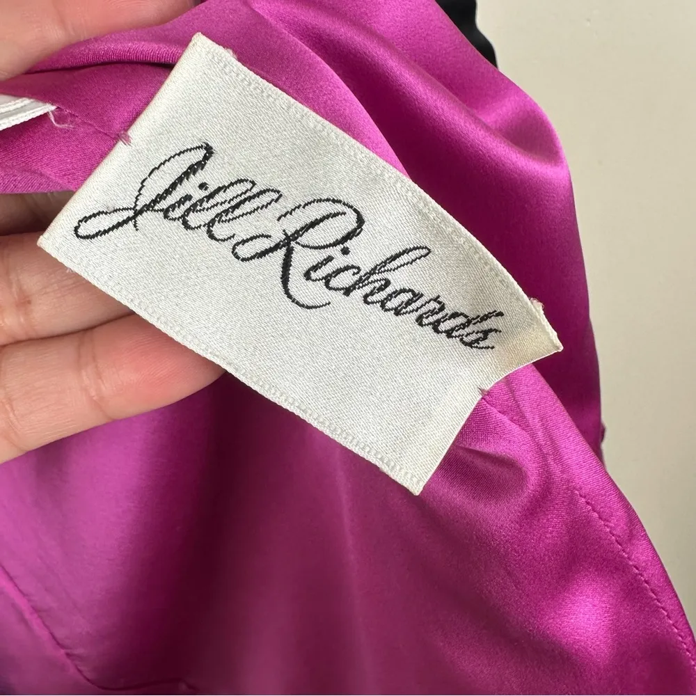 Vintage Jill Richards Blazer Black Pink Velvet Sequins Open Front Jacket M/L? Size L - Image 6