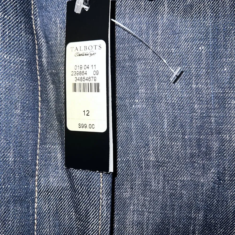 NWT Talbots Denim Women Bow Detail Size 12 Retail $99 - Image 4